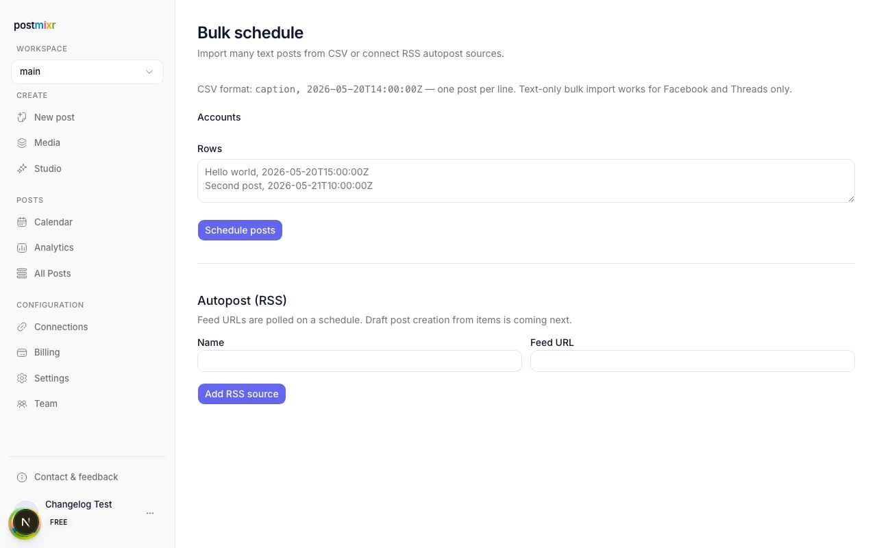 Updated Bulk upload