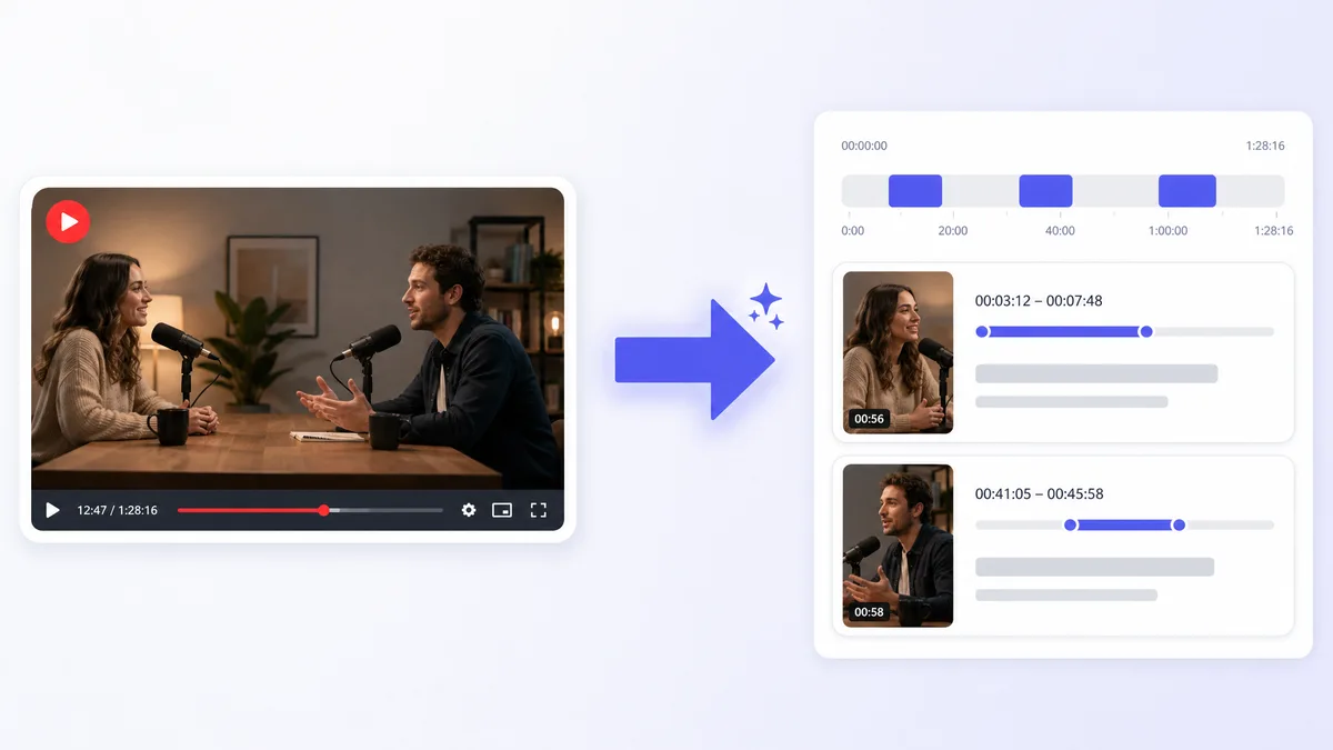 AI Video Highlights Extractor - Best Moments - illustrated workflow preview