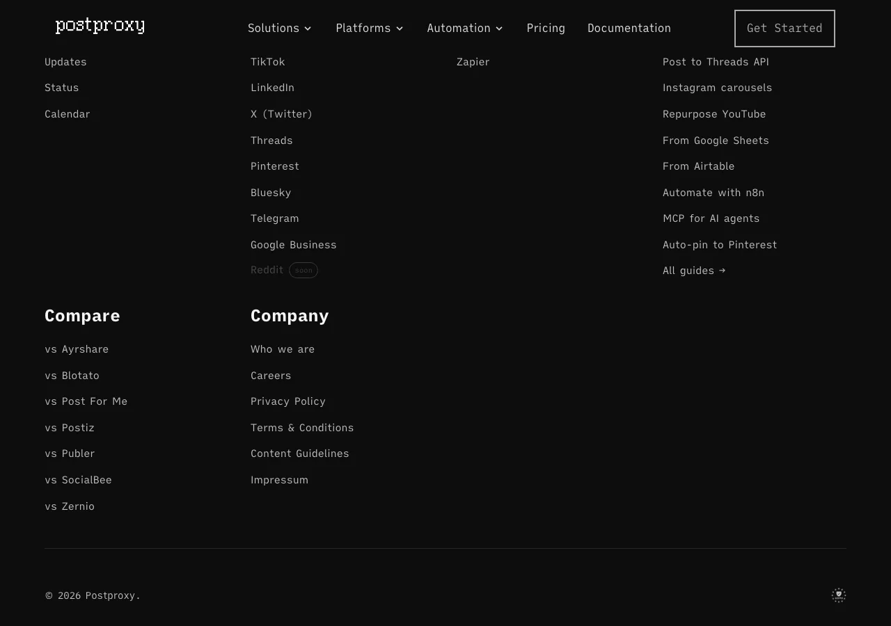 postproxy pricing page screenshot for comparison with Postmixr